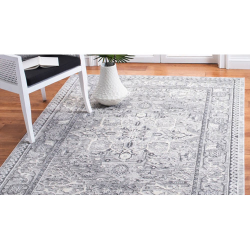 World Menagerie Helki Oriental Cream/Gray Area Rug Wayfair